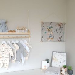 Safari Nursery Wall Hanging, Jungle Nursery Banner, Grey Fabric Wall Hanging, Nursery Decor, Baby Gift, Safari Decor, Jungle Decor, Banner Flag 12