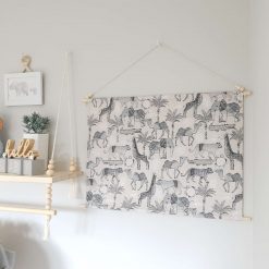 Safari Nursery Wall Hanging, Jungle Nursery Banner, Fabric Wall Hanging, Nursery Decor, Baby Gift, Safari Decor, Jungle Decor, Banner Flag 6