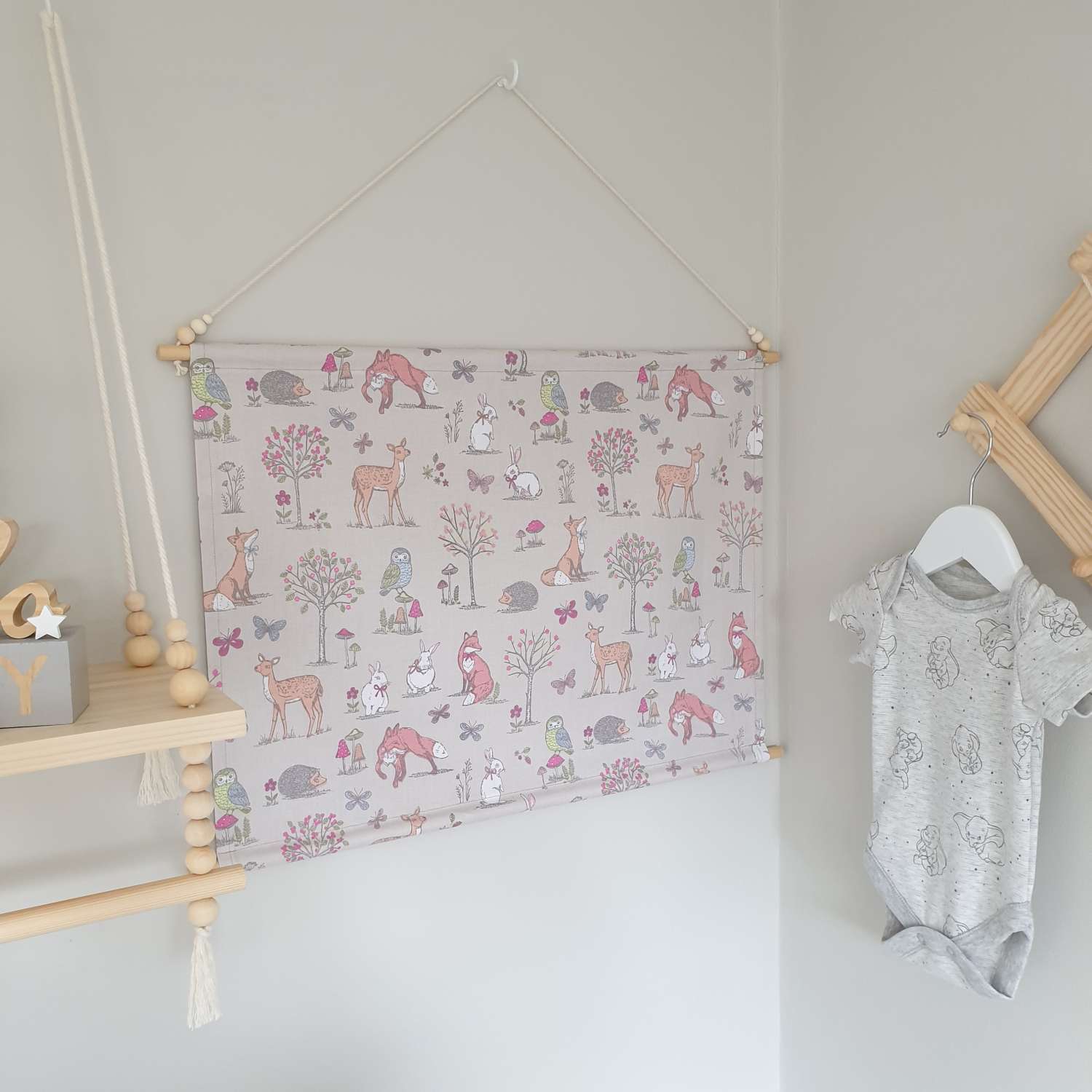 Woodland Animals Nursery Wall Hanging, Animal Nursery Banner, Fabric Wall Hanging, Nursery Decor, Baby Gift, Woodland Nursery, Banner Flag Woodland Animals Nursery Wall Hanging, Animal Nursery Banner, Fabric Wall Hanging, Nursery Decor, Baby Gift, Woodland Nursery, Banner Flag