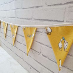 Duck Bunting, Fabric Bunting, Animal Bunting, Garland, Wall Decor, Garden Decor, Geese Bunting, Mustard Yellow Bunting, Ochre, 10 Flags 2.5m 4