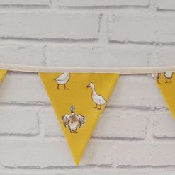 Duck Bunting, Fabric Bunting, Animal Bunting, Garland, Wall Decor, Garden Decor, Geese Bunting, Mustard Yellow Bunting, Ochre, 10 Flags 2.5m 5