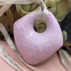 Polymer clay Puff Pendant
