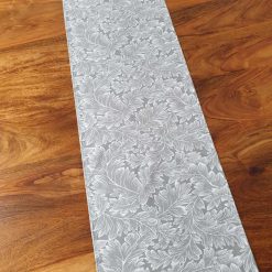 Grey & White Leaf Table Runner, Grey Table Runner, Leaf Table Runner, Table Decor, Homer Decor, Gift Idea, Grey Leaf Table Runner 3