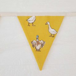 Duck Bunting, Fabric Bunting, Animal Bunting, Garland, Wall Decor, Garden Decor, Geese Bunting, Mustard Yellow Bunting, Ochre, 10 Flags 2.5m 3