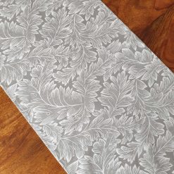 Grey & White Leaf Table Runner, Grey Table Runner, Leaf Table Runner, Table Decor, Homer Decor, Gift Idea, Grey Leaf Table Runner 2