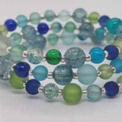 Blue and green wrap bracelet