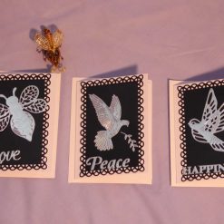 Monochrome Mini Card Set of 3 : Love, Peace & Happiness