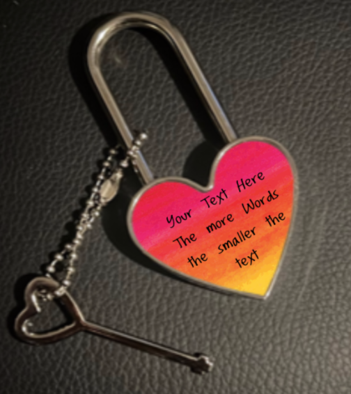 Beautiful For the one you love Personalised Metal Heart Love Lock and Key Beautiful For the one you love Personalised Metal Heart Love Lock and Key
