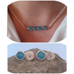 Aquamarine Necklace and Earrings Set