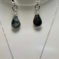 Brazilian Emerald Bridal Jewellery Set – Sterling Silver Necklace & Earrings 3 Brazilian Emerald Bridal Jewellery Set – Sterling Silver Necklace & Earrings 3