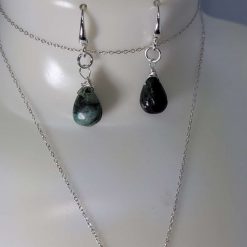 Brazilian Emerald Bridal Jewellery Set – Sterling Silver Necklace & Earrings 5 Brazilian Emerald Bridal Jewellery Set – Sterling Silver Necklace & Earrings 5