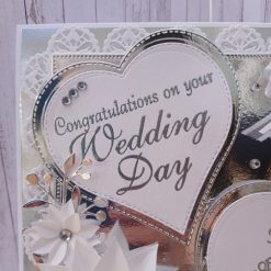 Luxury Handmade Keepsake Wedding Card - White & Silver, 8"x8" 'Congratulations on your wedding day, to a special son & daughter in law' 1 Luxury Handmade Keepsake Wedding Card - White & Silver, 8"x8" 'Congratulations on your wedding day, to a special son & daughter in law' 1