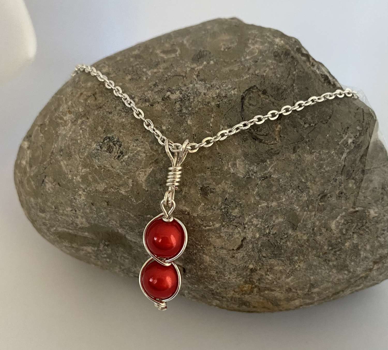 3B6AD0B3-450E-4332-A7E2-2D0307BDB38B Red Pendant Necklace and Earrings Set 5