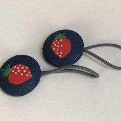 Handmade strawberry print button bobbles 9