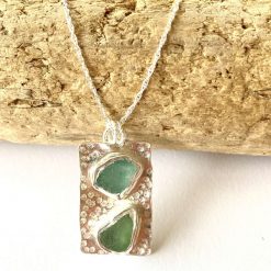 Duo Sea Glass Silver Necklace
