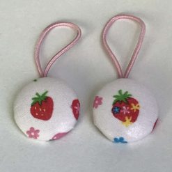 Handmade strawberry print button bobbles 10