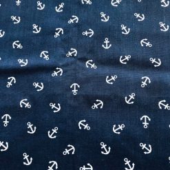 Handmade navy anchor print button bobbles/hair ties 2