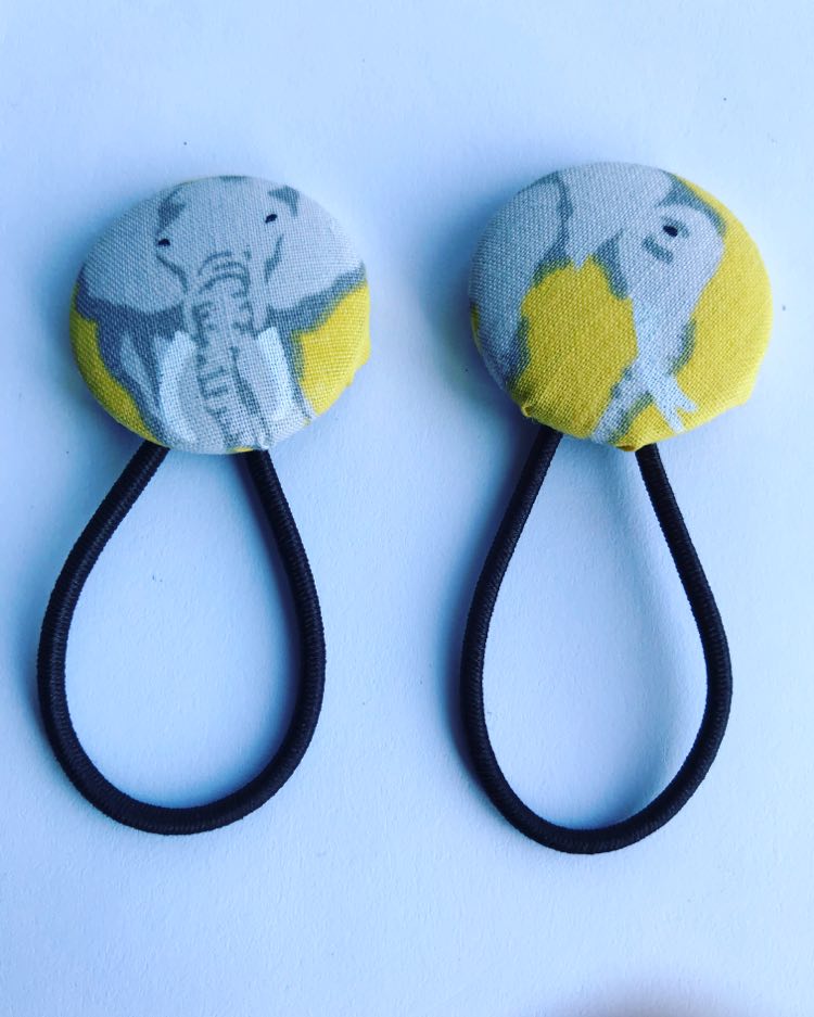 Handmade elephant print button bobbles Handmade elephant print button bobbles