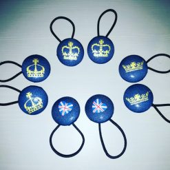 Handmade Queen's Jubilee crown & flag print button bobbles 1 Handmade Queen's Jubilee crown & flag print button bobbles 4