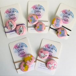 Handmade button bobble hair ties- dog & cat collection 1 Handmade button bobble hair ties- dog & cat collection 3
