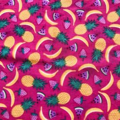 Handmade tropical fruit print button bobbles - pink, green & white 5 Handmade tropical fruit print button bobbles - pink, green & white 9