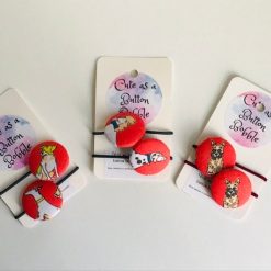 Handmade button bobble hair ties- dog & cat collection 3 Handmade button bobble hair ties- dog & cat collection 5