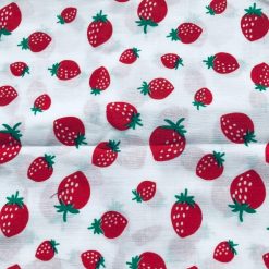 Handmade strawberry print button bobbles 12