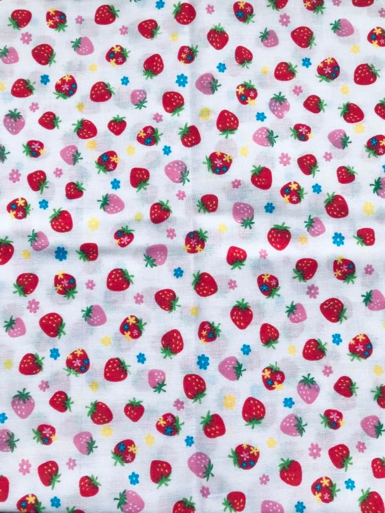 sml white straw Handmade Infant/Fine Hair Button Bobble Hair Ties - Strawberries 3