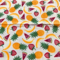 Handmade tropical fruit print button bobbles - pink, green & white 4 Handmade tropical fruit print button bobbles - pink, green & white 8