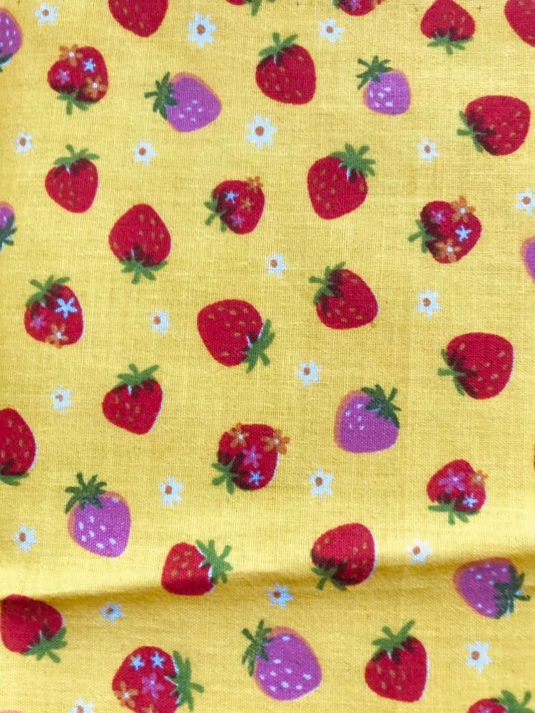 yellow straw Handmade Infant/Fine Hair Button Bobble Hair Ties - Strawberries 1