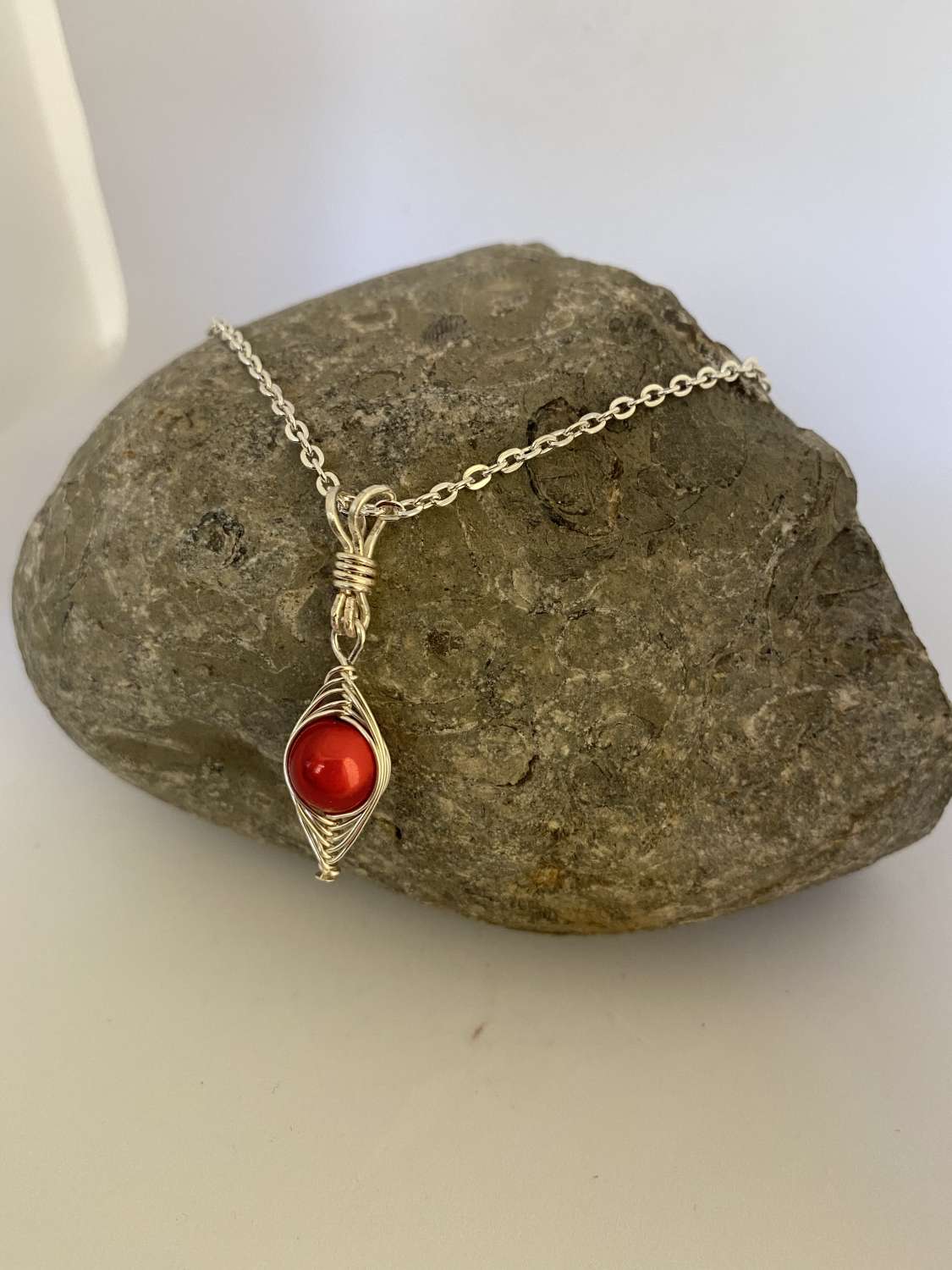 Red and Silver Herringbone Jewellery Set Red and Silver Herringbone Jewellery Set