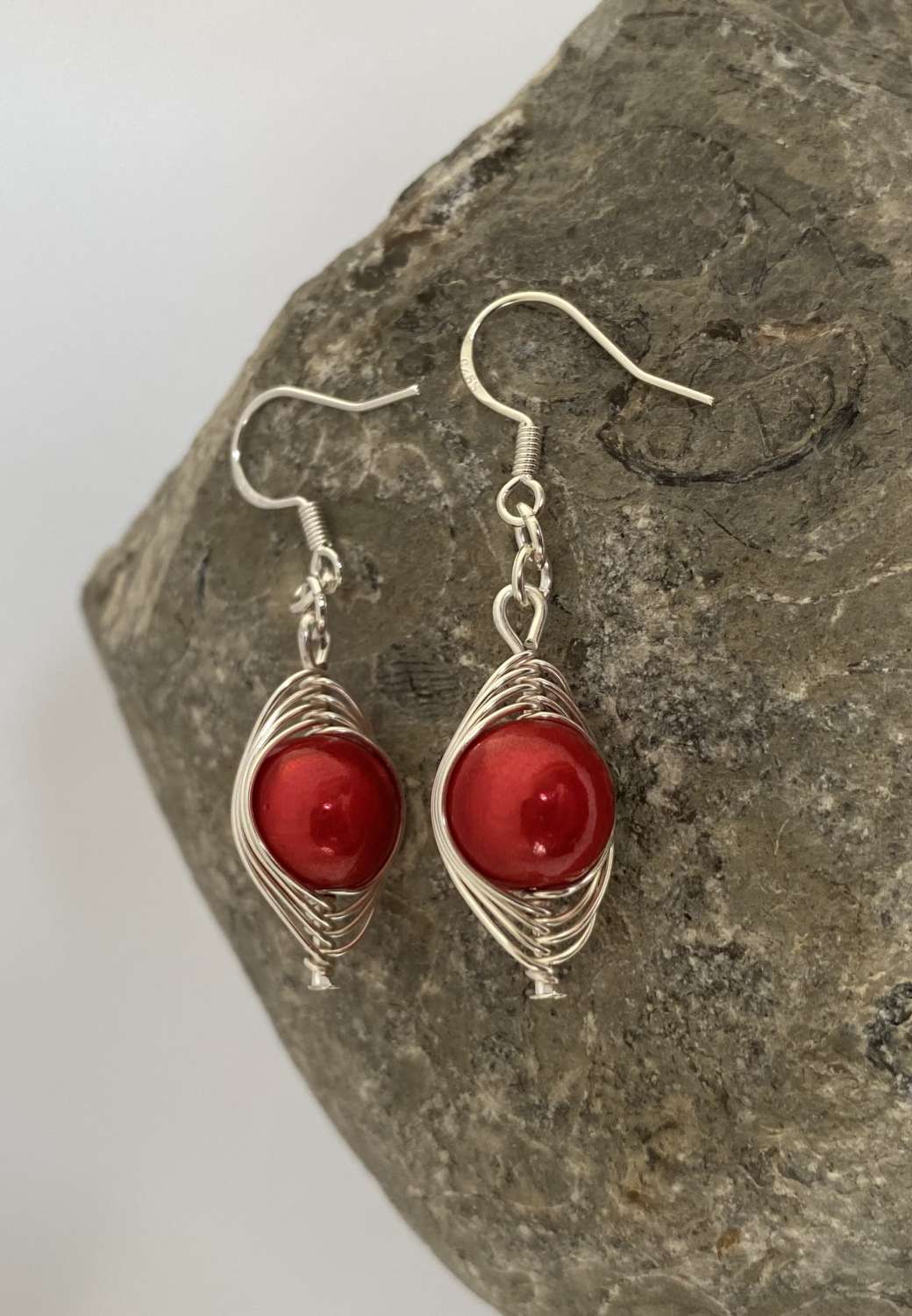 Red Dangle Earrings Red Dangle Earrings