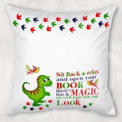 Dinosaur book cushion