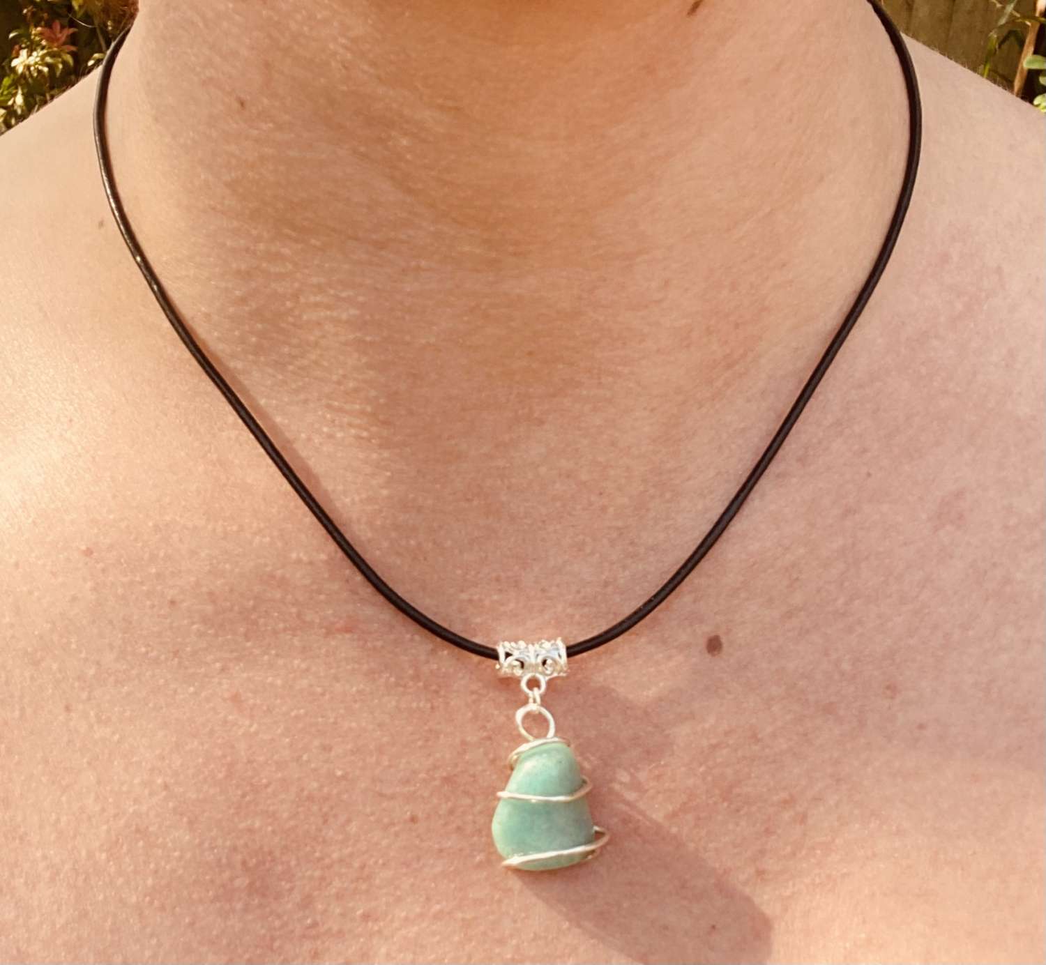 Wire Wrapped Crystal Pendant Necklace Wire Wrapped Crystal Pendant Necklace