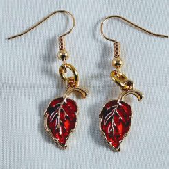 Enamel Leaf Earrings