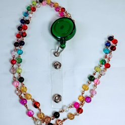 Lanyard - Multi Coloured Glass Beads