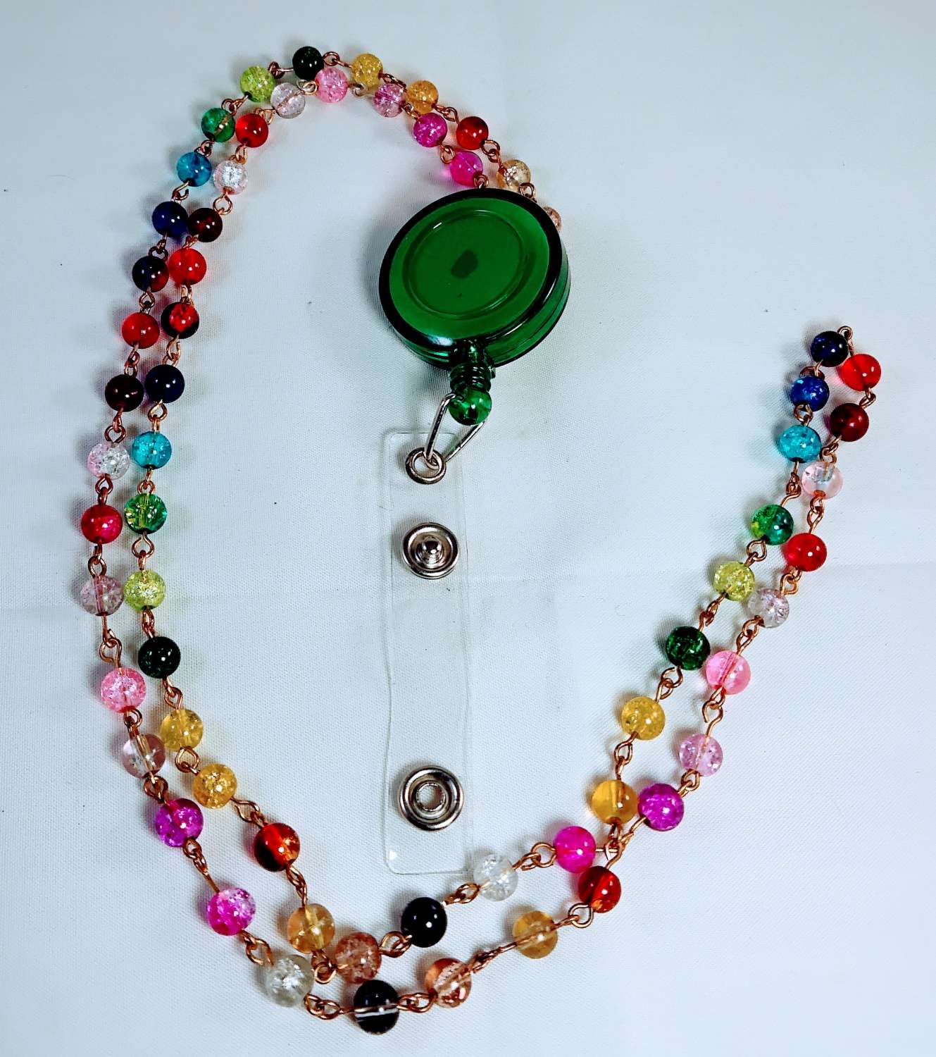 Lanyard - Multi Coloured Glass Beads Lanyard - Multi Coloured Glass Beads