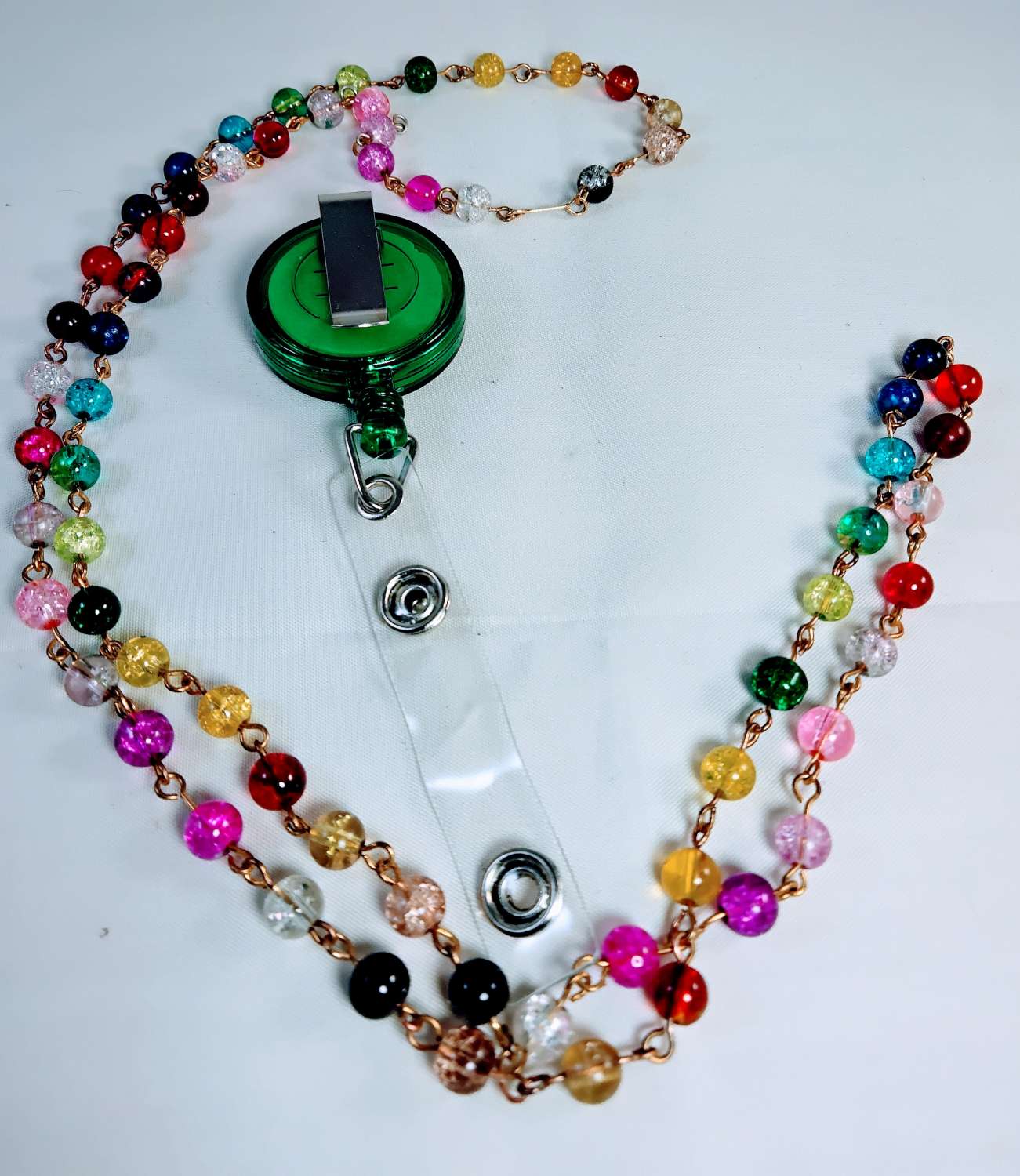 Lanyard - Multi Coloured Glass Beads Lanyard - Multi Coloured Glass Beads