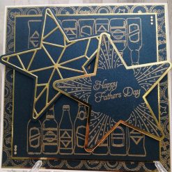 Luxury Handmade Fathers Day Card - Navy & Gold - Happy Fathers Day - Stars 6
