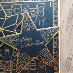 Luxury Handmade Fathers Day Card - Navy & Gold - Happy Fathers Day - Stars 7