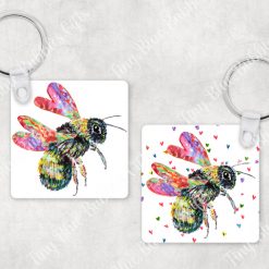 Bee with rainbow wings keyring