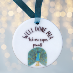 Proud of you gift, Gift for daughter, Ceramic hanging decoration, Exam success gift, Letterbox gift