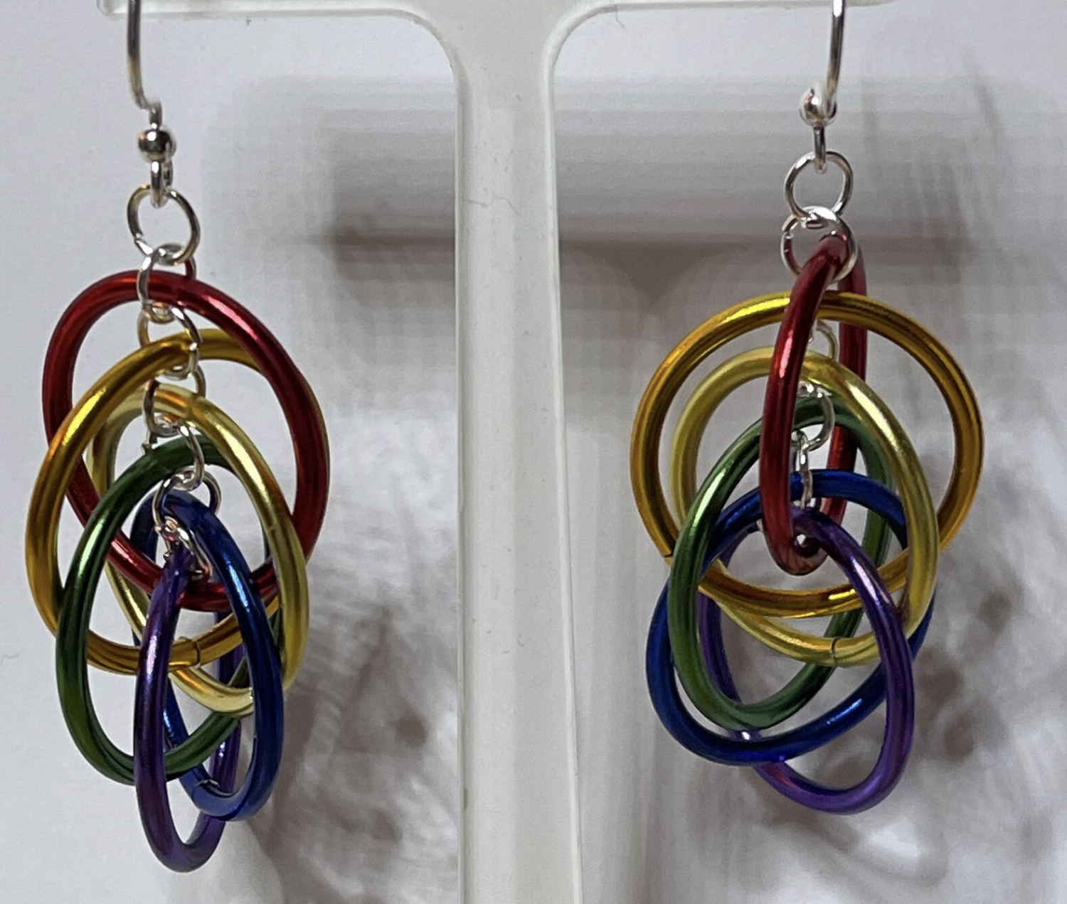 E- Rainbow Chainmaille Hoop Earrings E- Rainbow Chainmaille Hoop Earrings