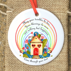 New home gift, First house gift for couple, Housewarming gift, Ceramic ornament for new home, Letterbox gift UK, Pendant gift