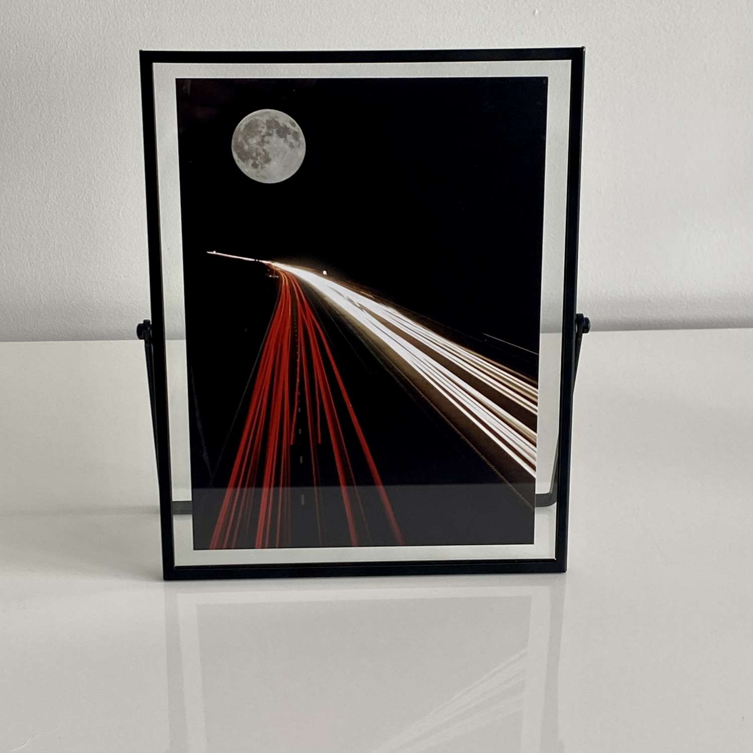 Moon Highway in glass window frame Moon Highway in glass window frame