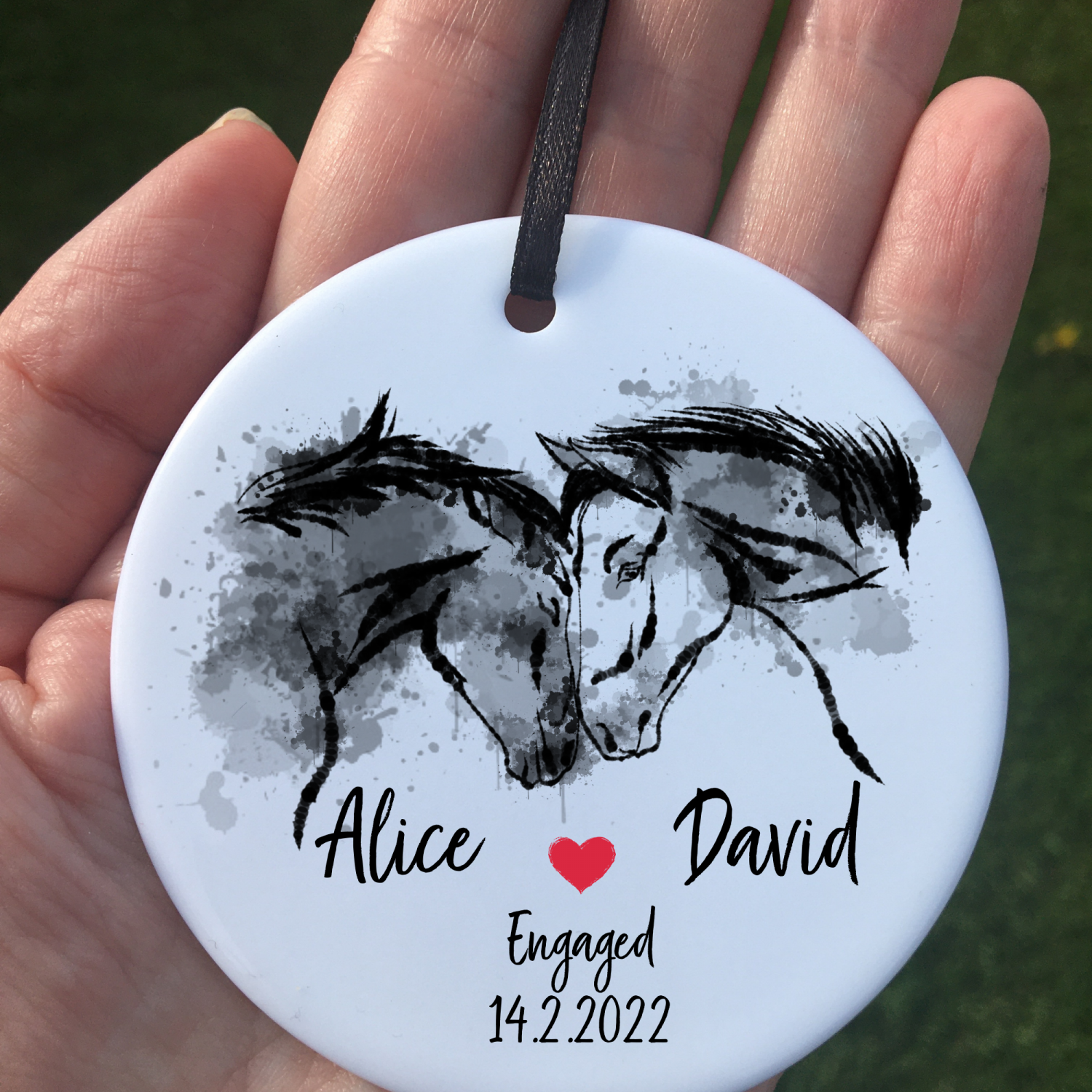 Personalised ceramic pendant engagement gift, Ceramic keepsake ornament for couples engagement gift, Letterbox gift, Engagement gift personalised Personalised ceramic pendant engagement gift, Ceramic keepsake ornament for couples engagement gift, Letterbox gift, Engagement gift personalised