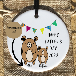 Personalised fathers day gift, Ceramic pendant, Gift for daddy, Fathers day keepsake, Daddy gift for fathers day, Hanging ornament, UK