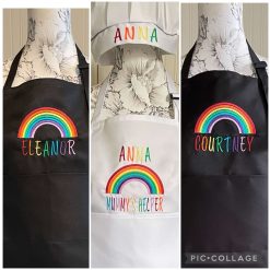 Embroidered Children’s Rainbow Apron Sets