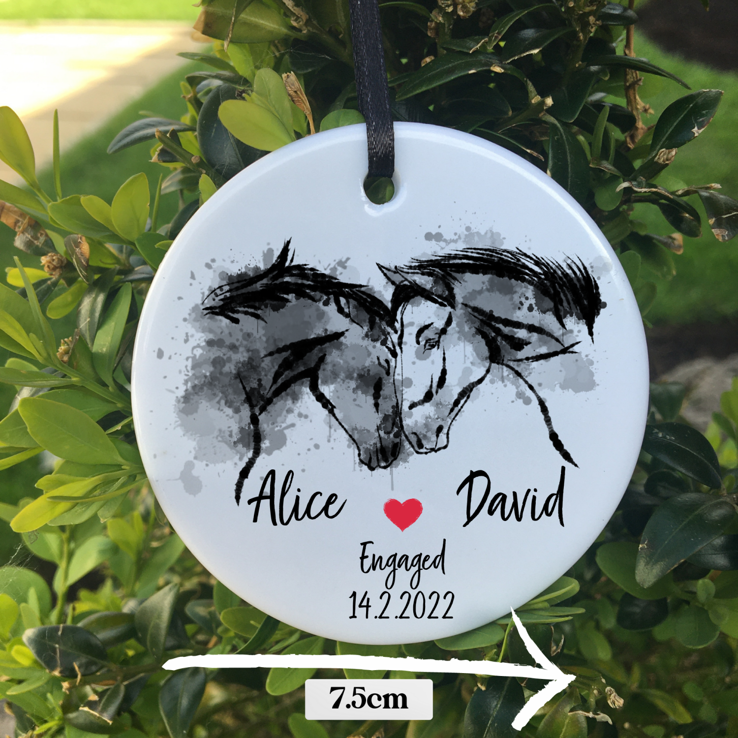 Personalised ceramic pendant engagement gift, Ceramic keepsake ornament for couples engagement gift, Letterbox gift, Engagement gift personalised Personalised ceramic pendant engagement gift, Ceramic keepsake ornament for couples engagement gift, Letterbox gift, Engagement gift personalised