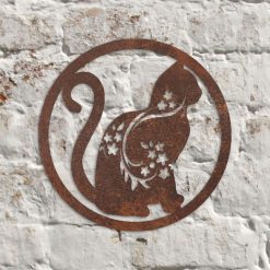 Rustic Metal Cat Wall Art Sculpture - Bespoke Handmade Gift